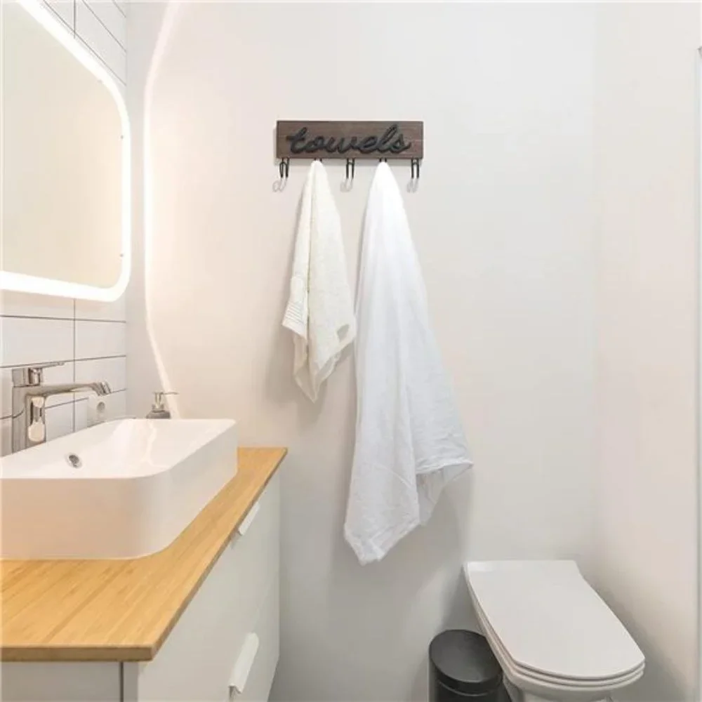 Towel Holder Wall Mounted Towel Rack Bathroom Decor, 12.6
